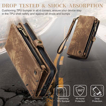 Charger l'image dans la galerie, Casekis Wrist Strap Zipper Wallet Phone Case Brown