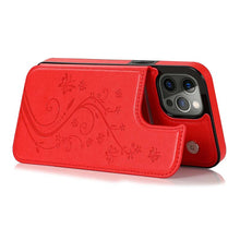 Charger l'image dans la galerie, Casekis Butterfly Embossing Wallet Phone Case Red