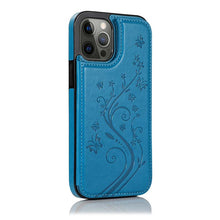 Charger l'image dans la galerie, Casekis Butterfly Embossing Wallet Phone Case Dark Blue