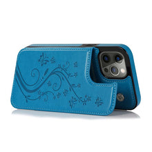 Charger l'image dans la galerie, Casekis Butterfly Embossing Wallet Phone Case Dark Blue