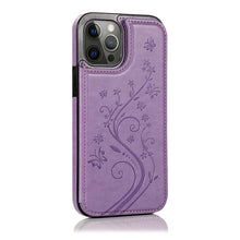 Charger l'image dans la galerie, Casekis Butterfly Embossing Wallet Phone Case Purple
