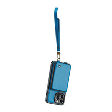 Charger l'image dans la galerie, Casekis Zipper Crossbody Wallet RFID Phone Case Blue
