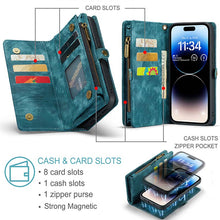 Charger l'image dans la galerie, Casekis Wrist Strap Zipper Wallet Phone Case Blue