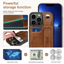 Charger l'image dans la galerie, Casekis Wristband Stand Phone Case Brown
