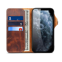 Charger l'image dans la galerie, Genuine Cowhide Leather Button Flip Phone Case For Apple iPhone 13 Series - Casekis