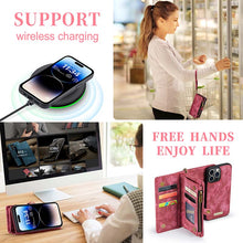 Load image into Gallery viewer, Casekis Wrist Strap Zipper Wallet Phone Case Red