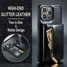 Charger l'image dans la galerie, Casekis Glitter Cardholer Magnetic Phone Case Black
