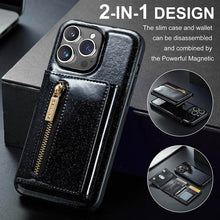 Charger l'image dans la galerie, Casekis Glitter Cardholer Magnetic Phone Case Black