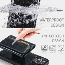 Charger l'image dans la galerie, Casekis Glitter Cardholer Magnetic Phone Case Black