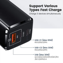 Load image into Gallery viewer, 65W GaN Charger 3-Port PD Portable Charger