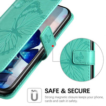 Charger l'image dans la galerie, Casekis Embossed Butterfly Wallet Phone Case Green