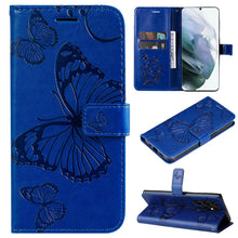 Charger l'image dans la galerie, Casekis Embossed Butterfly Wallet Phone Case Blue