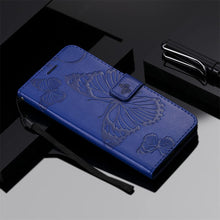 Charger l'image dans la galerie, Casekis Embossed Butterfly Wallet Phone Case Blue