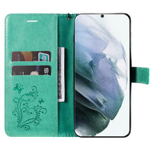 Charger l'image dans la galerie, Casekis Embossed Butterfly Wallet Phone Case Green