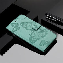 Charger l'image dans la galerie, Casekis Embossed Butterfly Wallet Phone Case Green