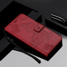 Charger l'image dans la galerie, Casekis Embossed Butterfly Wallet Phone Case Red