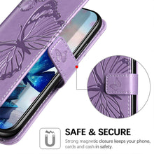 Charger l'image dans la galerie, Casekis Embossed Butterfly Wallet Phone Case Purple