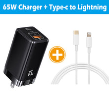 Load image into Gallery viewer, 65W GaN Charger 3-Port PD Portable Charger