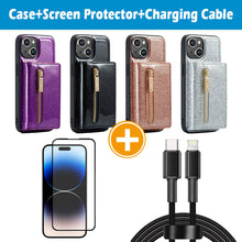 Load image into Gallery viewer, Casekis Glitter Cardholer Magnetic Phone Case for iPhone 14