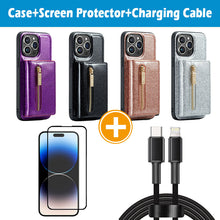 Load image into Gallery viewer, Casekis Glitter Cardholer Magnetic Phone Case for iPhone 14 Pro