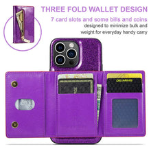 Charger l'image dans la galerie, Casekis Glitter Cardholer Magnetic Phone Case Dark Purple