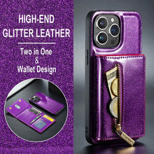 Charger l'image dans la galerie, Casekis Glitter Cardholer Magnetic Phone Case Dark Purple