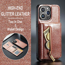 Load image into Gallery viewer, Casekis Glitter Cardholer Magnetic Phone Case Rose Gold