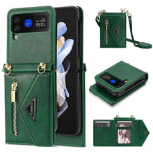 Charger l'image dans la galerie, Casekis Crossbody Strap Leather Magnetic Wallet Case For Galaxy Z Flip 4 5G