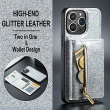 Charger l'image dans la galerie, Casekis Glitter Cardholer Magnetic Phone Case Silver