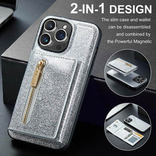 Charger l'image dans la galerie, Casekis Glitter Cardholer Magnetic Phone Case Silver