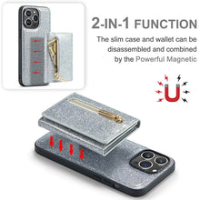 Charger l'image dans la galerie, Casekis Glitter Cardholer Magnetic Phone Case Silver