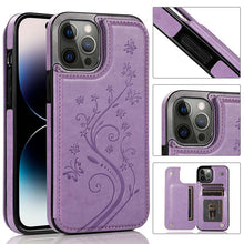 Charger l'image dans la galerie, Casekis Butterfly Embossing Wallet Phone Case Purple