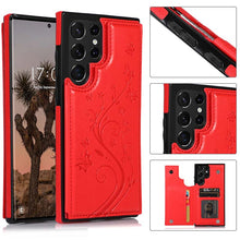 Charger l'image dans la galerie, Casekis Butterfly Embossing Wallet Phone Case Red