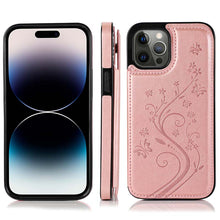Charger l'image dans la galerie, Casekis Butterfly Embossing Wallet Phone Case Rose Gold