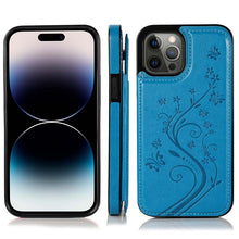 Charger l'image dans la galerie, Casekis Butterfly Embossing Wallet Phone Case Dark Blue