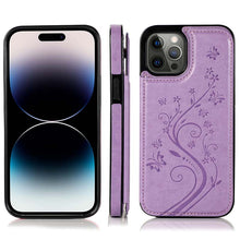 Charger l'image dans la galerie, Casekis Butterfly Embossing Wallet Phone Case Purple