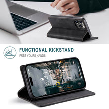 Charger l'image dans la galerie, Casekis Retro RFID Wallet Phone Case Black