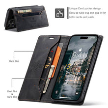 Charger l'image dans la galerie, Casekis Retro RFID Wallet Phone Case Black