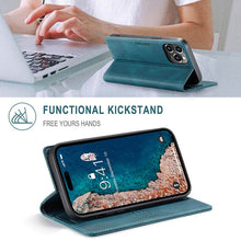 Charger l'image dans la galerie, Casekis Retro RFID Wallet Phone Case Blue