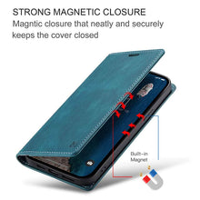Charger l'image dans la galerie, Casekis Retro RFID Wallet Phone Case Blue