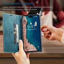 Charger l'image dans la galerie, Casekis Retro RFID Wallet Phone Case Blue