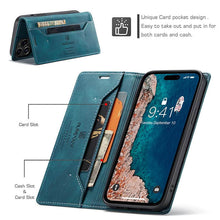 Charger l'image dans la galerie, Casekis Retro RFID Wallet Phone Case Blue