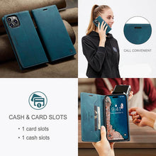 Charger l'image dans la galerie, Casekis Retro RFID Wallet Phone Case Blue