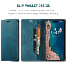 Charger l'image dans la galerie, Casekis Retro RFID Wallet Phone Case Blue