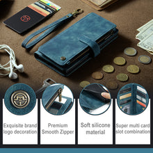 Charger l'image dans la galerie, Casekis Leather Zipper Phone Case Blue
