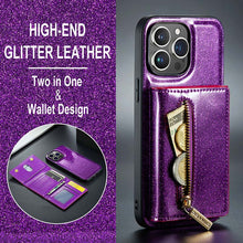 Load image into Gallery viewer, Casekis Glitter Cardholer Magnetic Phone Case for iPhone 14 Pro