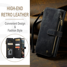 Charger l'image dans la galerie, Casekis Leather Zipper Phone Case Black