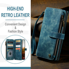 Charger l'image dans la galerie, Casekis Leather Zipper Phone Case Blue