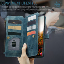 Charger l'image dans la galerie, Casekis Leather Zipper Phone Case Blue