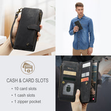 Charger l'image dans la galerie, Casekis Leather Zipper Phone Case Black